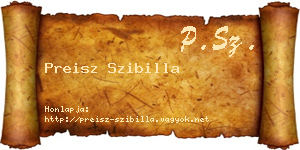 Preisz Szibilla névjegykártya